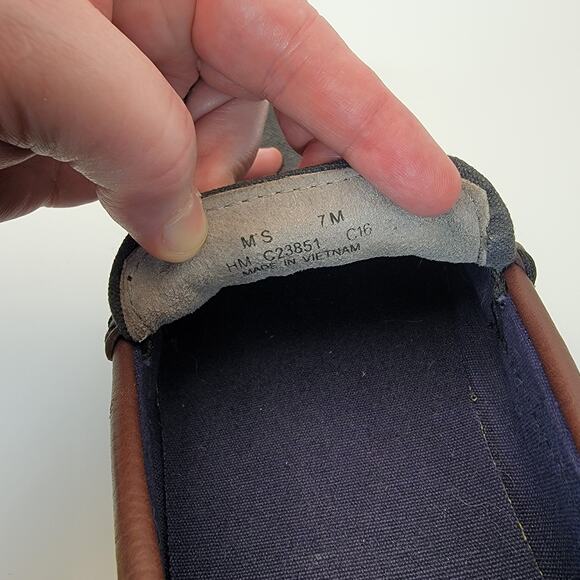 Cole Haan Penny Loafers Womens Sz 7 Gray Canvas with Brown Leather Trim Slip On - Picture 8 of 8